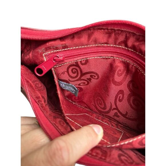 Brighton Hilda Moon Purse Bag Red Leather, Small Shoulder, Embossed READ - Picture 10 of 10